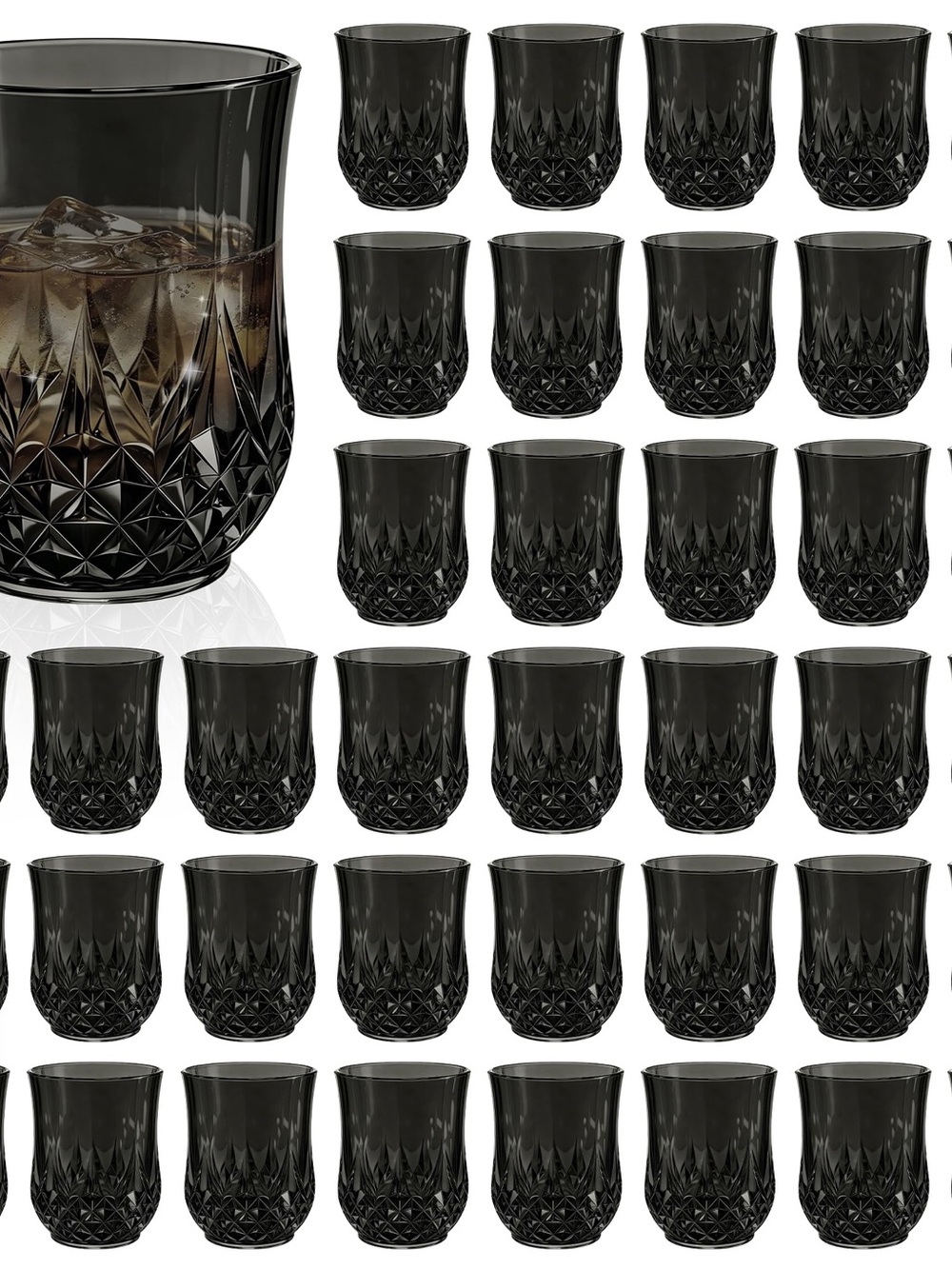 36Pack Plastic Stemless Wine
Glasses, 12oz Unbreakable